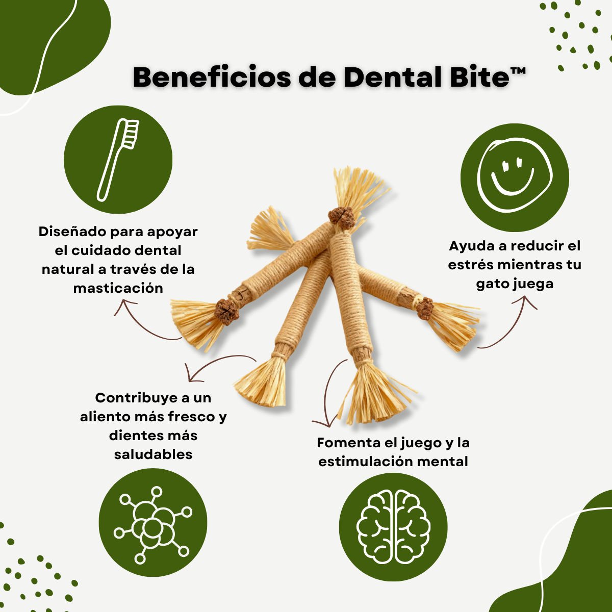Dental Bite™ - Juguete Dental Natural para Gatos.